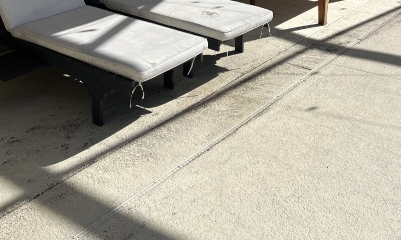 Pool deck after